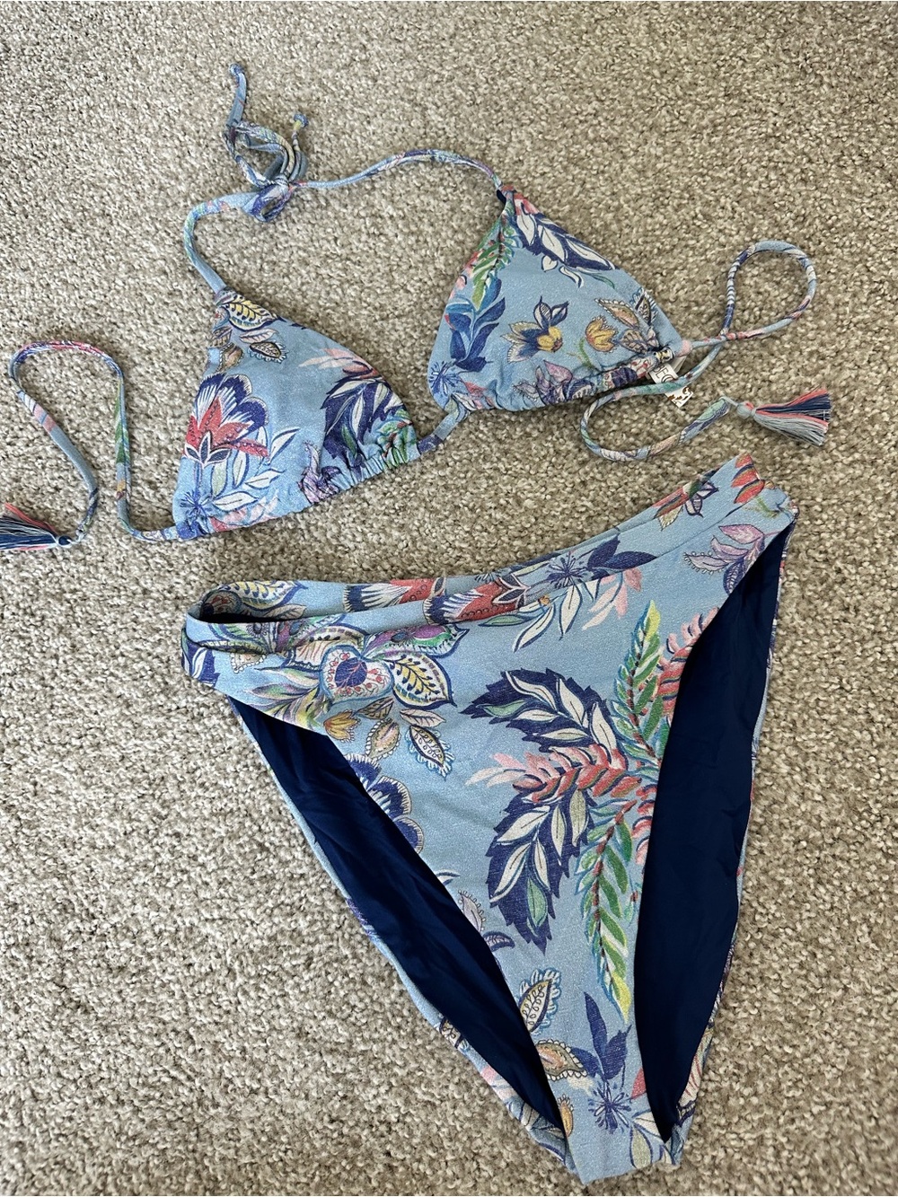 Becca Light Blue Floral Two-Piece Bikini Set